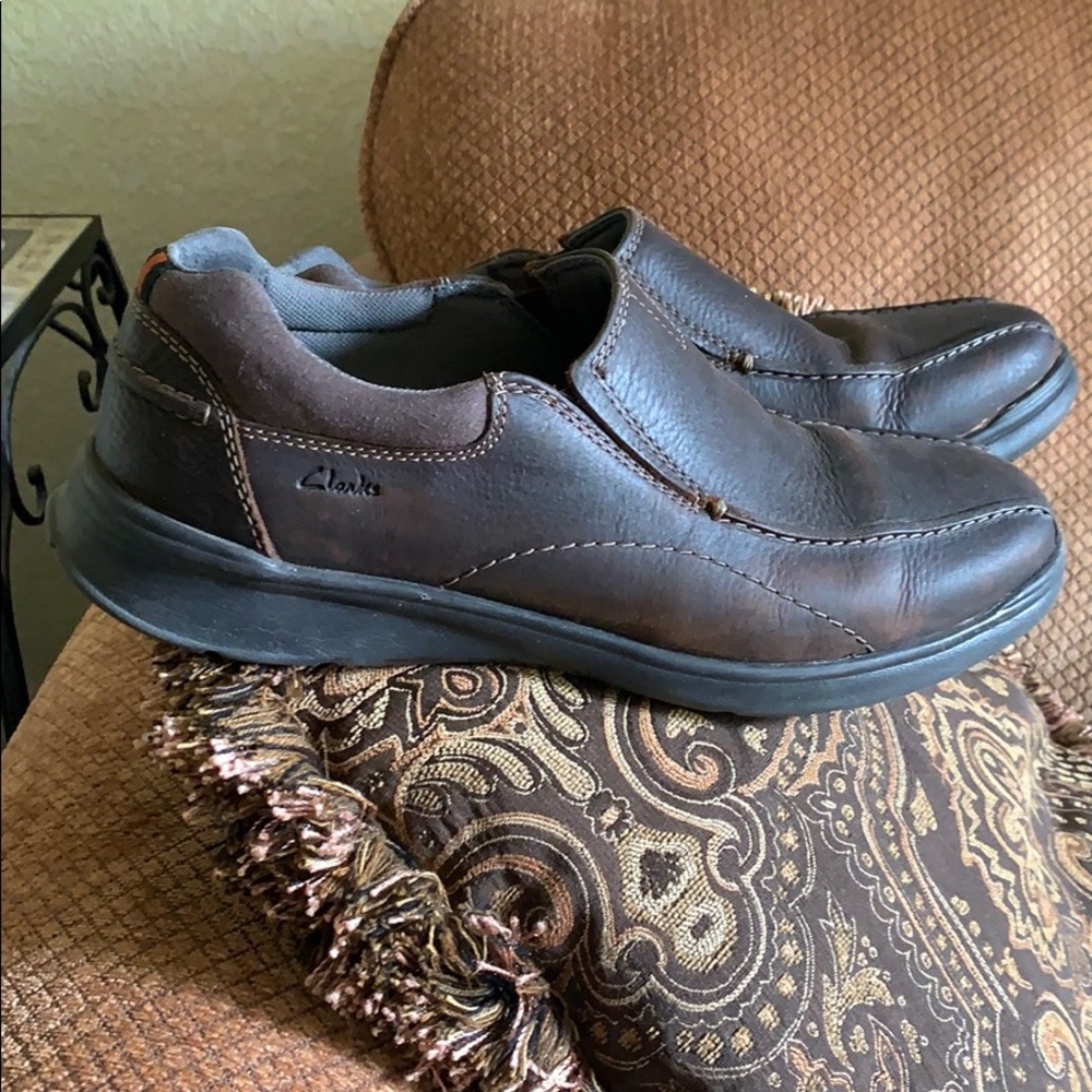 Clarks Brown Slip-On Men’s Shoes - Size 11 1/2